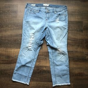 Torrid frayed-look boyfriend cut jeans